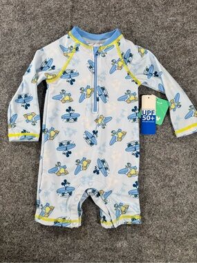 Babies Swimsuit-Rash guard Disney Mickey & Donald‎  Duck 1-Piece  Zip 18M NWT